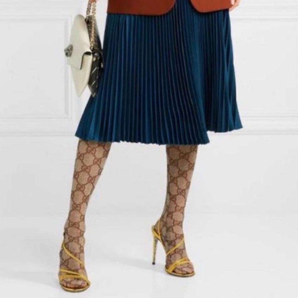 🆕😍❤️Gucci Beige/Brown GG Patterned Women's Tights Medium - Picture 15 of 16